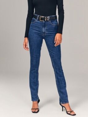 Abercrombie & Fitch The ’90s Straight Ultra High Rise Jeans Dark Wash 27 4R